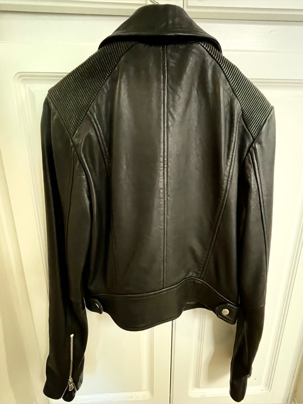Joe's Jeans Black Genuine Soft Lamb Leather Moto Jacket NEW - Picture 2 of 15